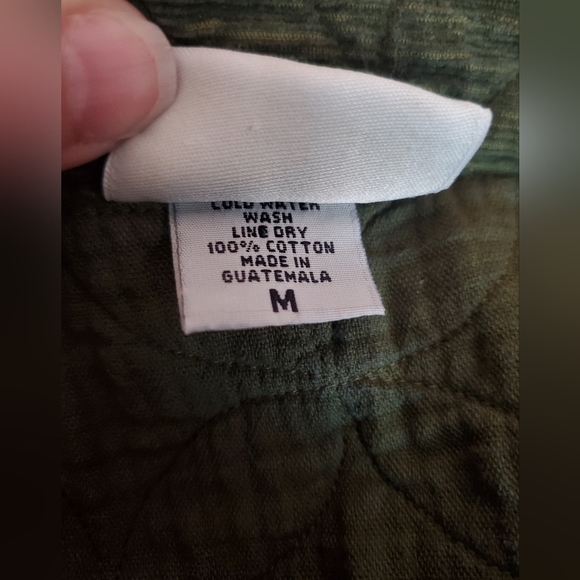 Eucalyptus Handmade In Guatemala Quilted Green Boho Vest, Size Medium - Picture 6 of 8